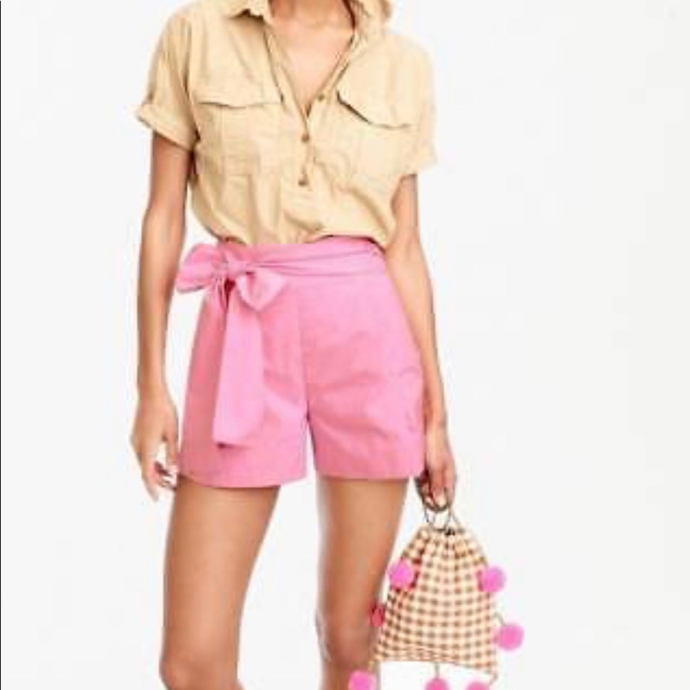 Jcrew pink bow shorts